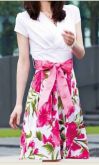 Vestido Branco C/ Rosa Estampa Floral!